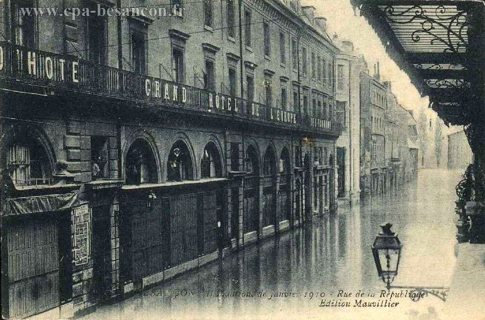 BESANÇON - Inondations de janvier 1910 - Rue de la République